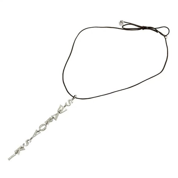 Auth SWAROVSKI - Silver Clear Dark Brown Swarovski Crystal Hardware Leather - Picture 4 of 4